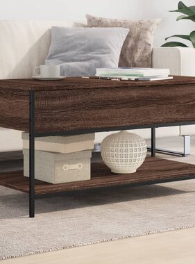 VidaXL Salontafel 100x50x50 cm bewerkt hout en metaal bruineikenkleur