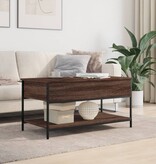 VidaXL Salontafel 100x50x50 cm bewerkt hout en metaal bruineikenkleur