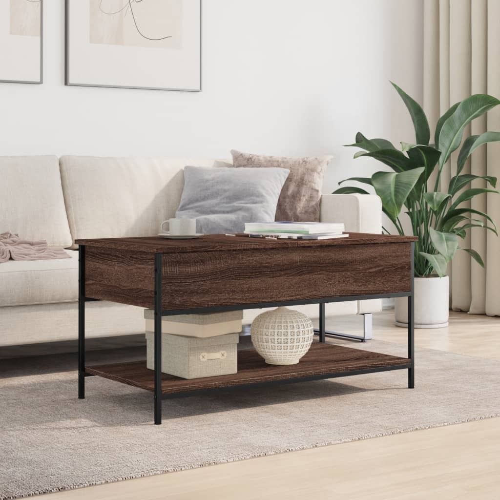 VidaXL Salontafel 100x50x50 cm bewerkt hout en metaal bruineikenkleur