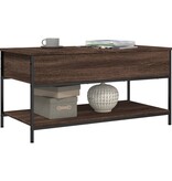 VidaXL Salontafel 100x50x50 cm bewerkt hout en metaal bruineikenkleur