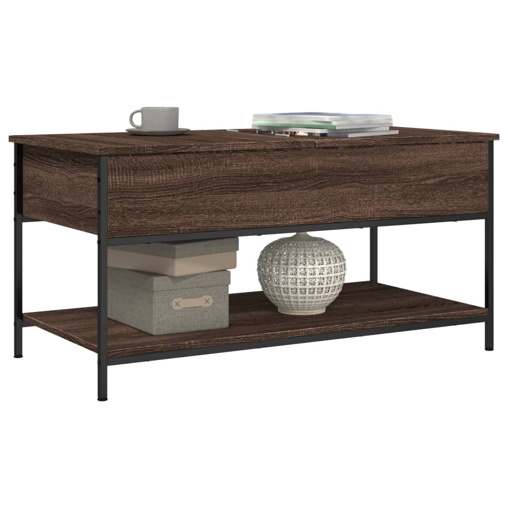 VidaXL Salontafel 100x50x50 cm bewerkt hout en metaal bruineikenkleur