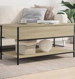 VidaXL Salontafel 100x50x50 cm bewerkt hout en metaal sonoma eiken