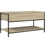 VidaXL Salontafel 100x50x50 cm bewerkt hout en metaal sonoma eiken