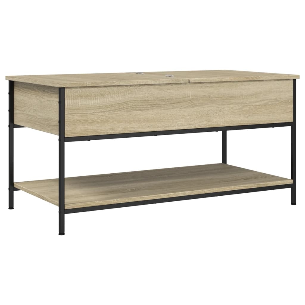 VidaXL Salontafel 100x50x50 cm bewerkt hout en metaal sonoma eiken