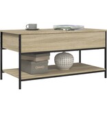 VidaXL Salontafel 100x50x50 cm bewerkt hout en metaal sonoma eiken