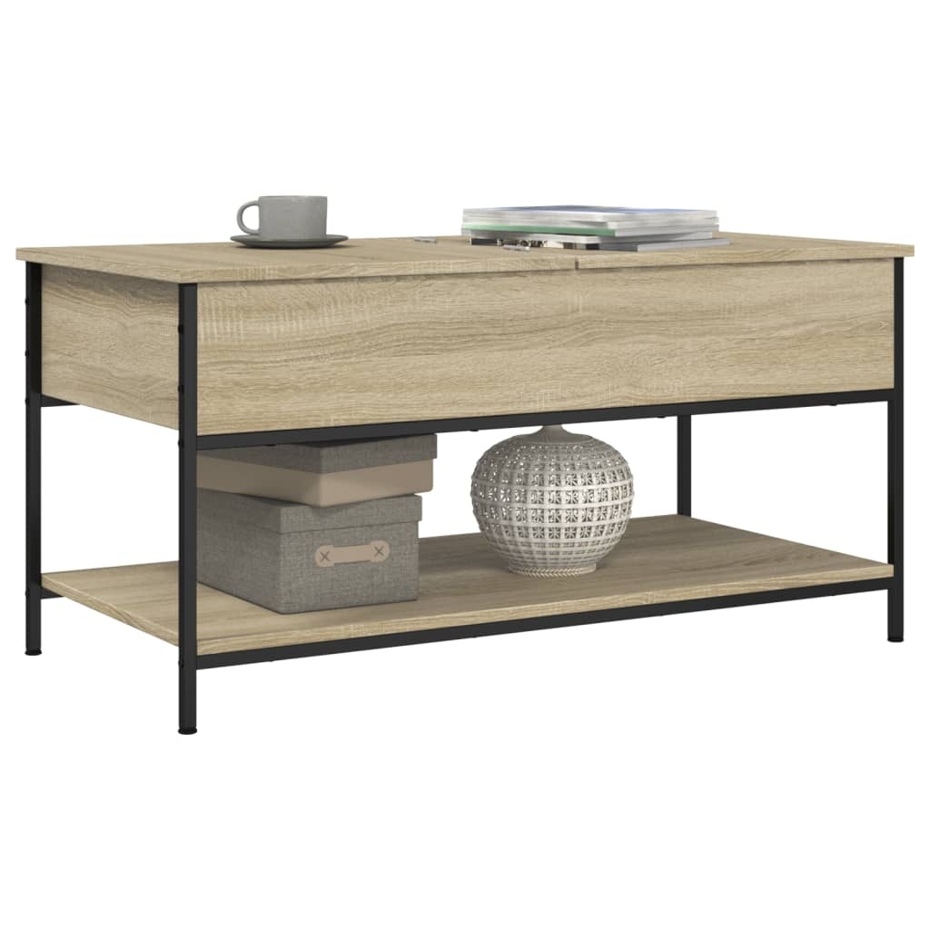 VidaXL Salontafel 100x50x50 cm bewerkt hout en metaal sonoma eiken