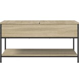 VidaXL Salontafel 100x50x50 cm bewerkt hout en metaal sonoma eiken