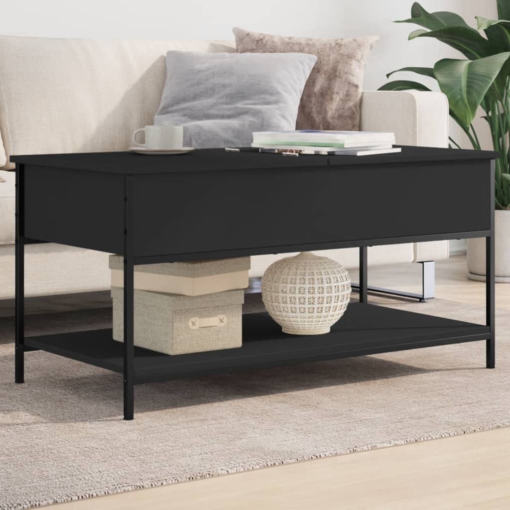 VidaXL Salontafel 100x50x50 cm bewerkt hout en metaal zwart