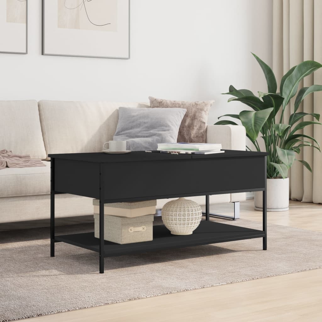 VidaXL Salontafel 100x50x50 cm bewerkt hout en metaal zwart