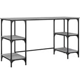 VidaXL Bureau 140x50x75 cm metaal en bewerkt hout grijs sonoma eiken