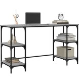 VidaXL Bureau 140x50x75 cm metaal en bewerkt hout grijs sonoma eiken