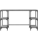 VidaXL Bureau 140x50x75 cm metaal en bewerkt hout grijs sonoma eiken