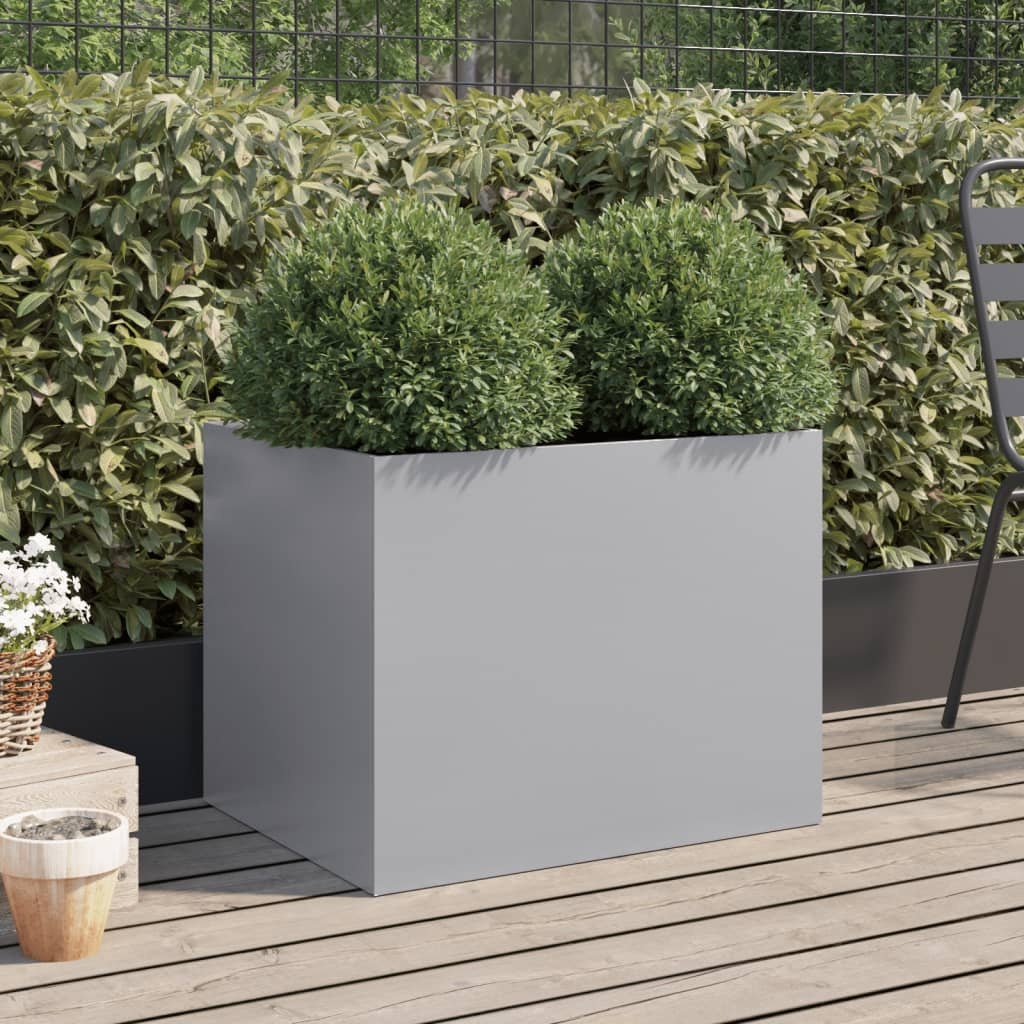 VidaXL Plantenbak 62x47x46 cm gegalvaniseerd staal zilverkleurig