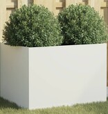 VidaXL Plantenbak 62x47x46 cm koudgewalst staal wit