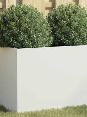VidaXL Plantenbak 62x47x46 cm koudgewalst staal wit