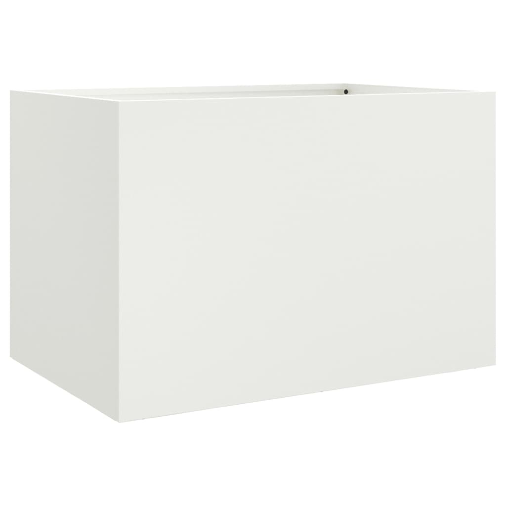 VidaXL Plantenbak 62x47x46 cm koudgewalst staal wit