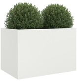 VidaXL Plantenbak 62x47x46 cm koudgewalst staal wit