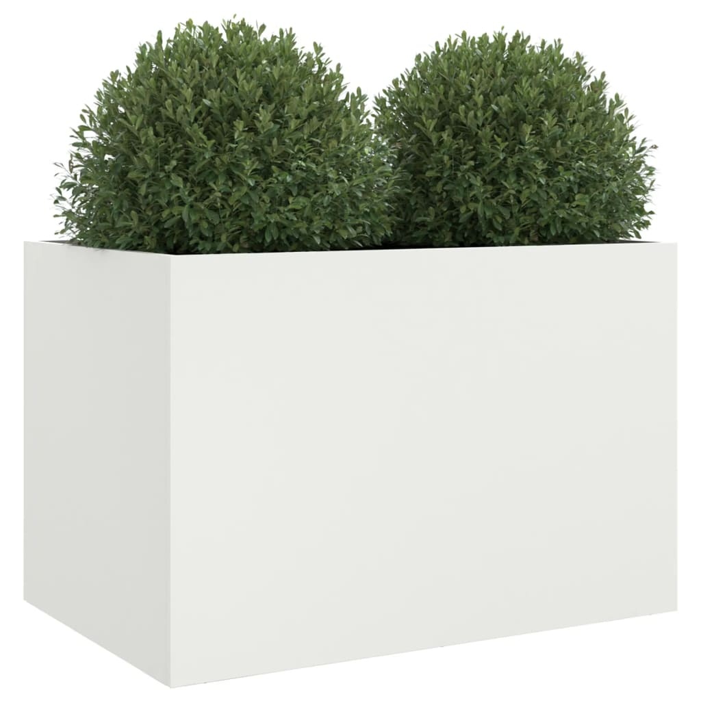 VidaXL Plantenbak 62x47x46 cm koudgewalst staal wit