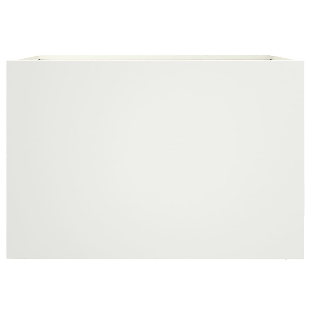 VidaXL Plantenbak 62x47x46 cm koudgewalst staal wit
