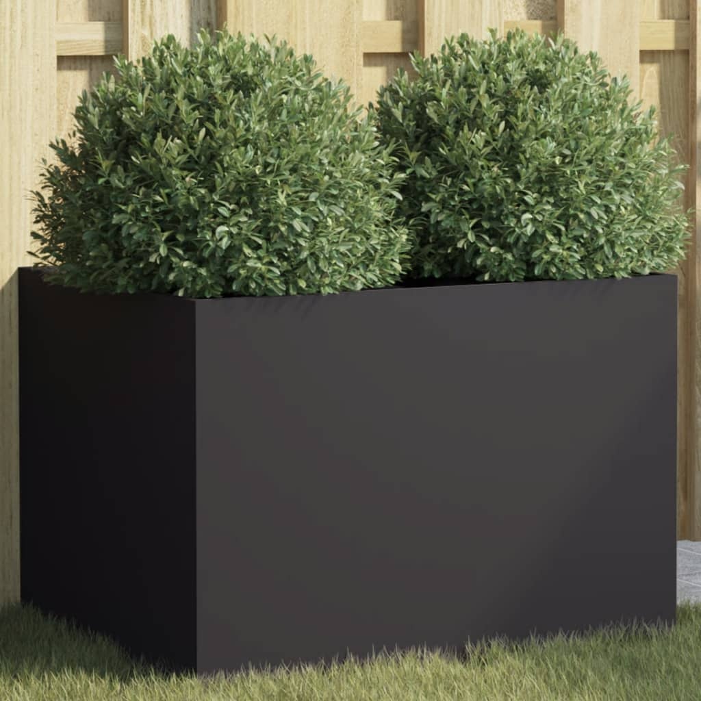 VidaXL Plantenbak 62x47x46 cm koudgewalst staal zwart