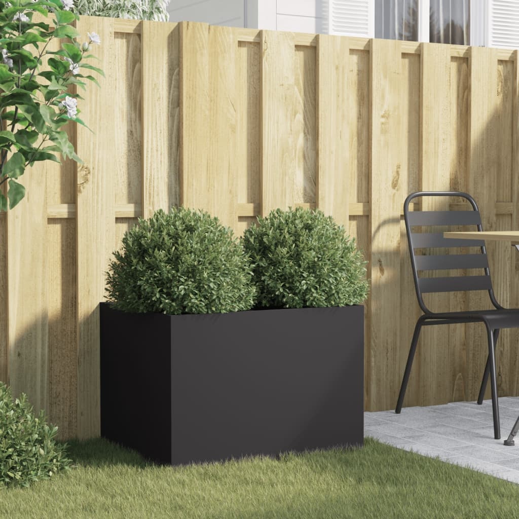 VidaXL Plantenbak 62x47x46 cm koudgewalst staal zwart