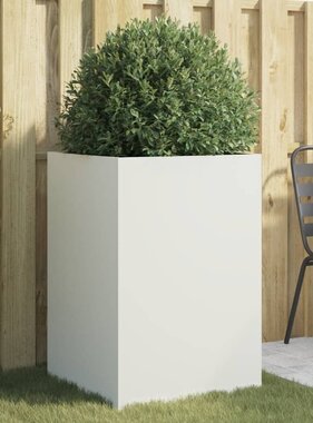 vidaXL Plantenbak 52x48x75 cm koudgewalst staal wit