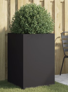 vidaXL Plantenbak 52x48x75 cm koudgewalst staal zwart