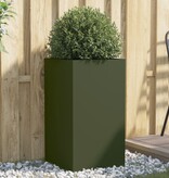 VidaXL Plantenbak 42x38x75 cm koudgewalst staal olijfgroen