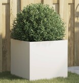 VidaXL Plantenbak 42x40x39 cm koudgewalst staal wit