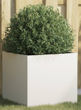 VidaXL Plantenbak 42x40x39 cm koudgewalst staal wit