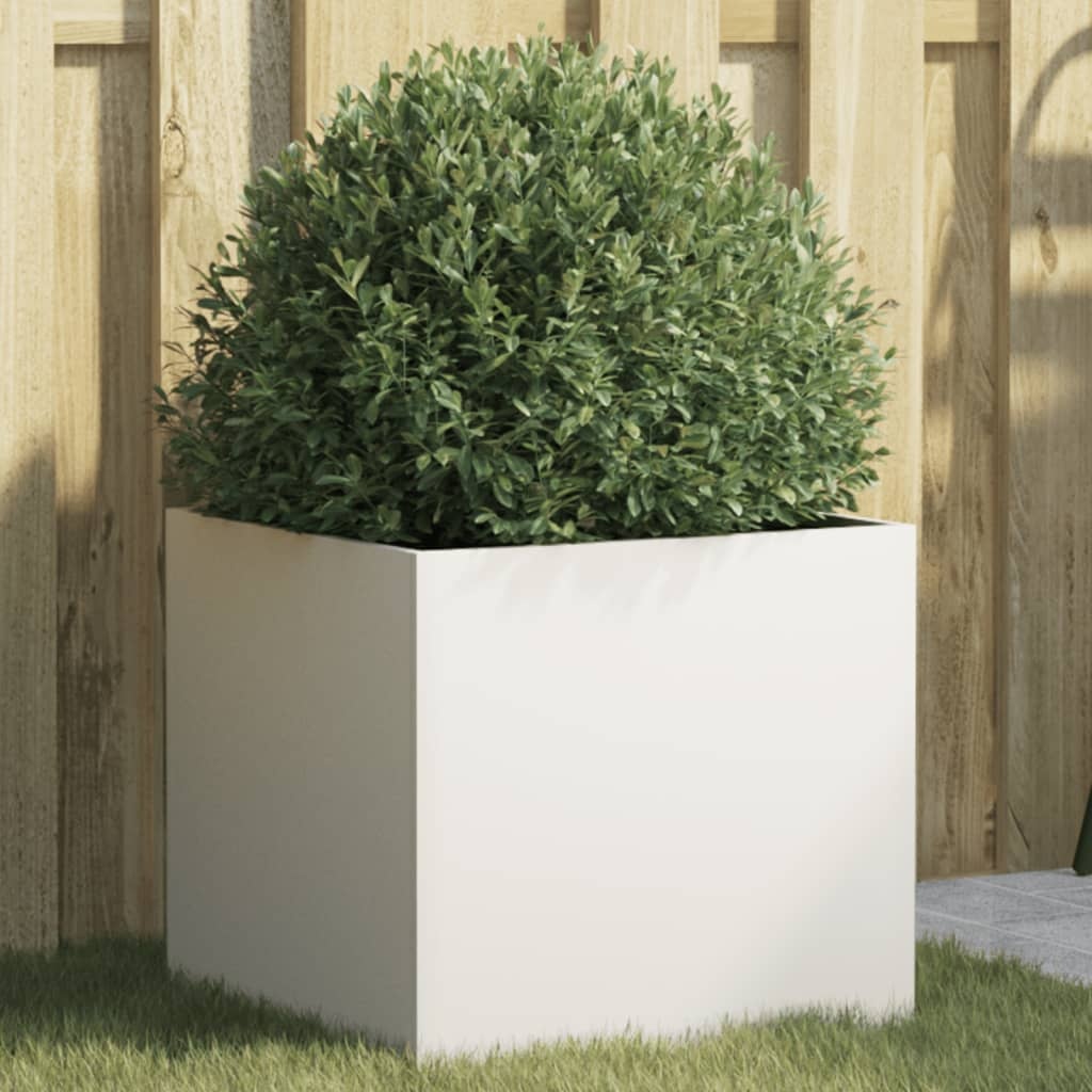 VidaXL Plantenbak 42x40x39 cm koudgewalst staal wit