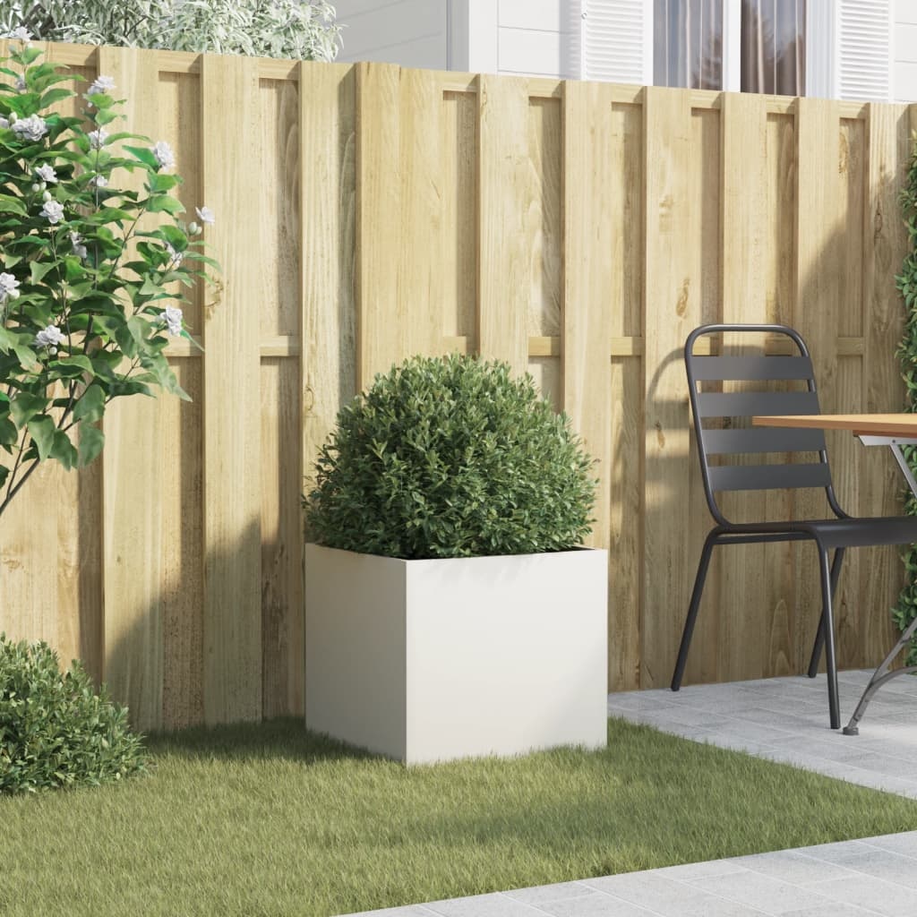 VidaXL Plantenbak 42x40x39 cm koudgewalst staal wit