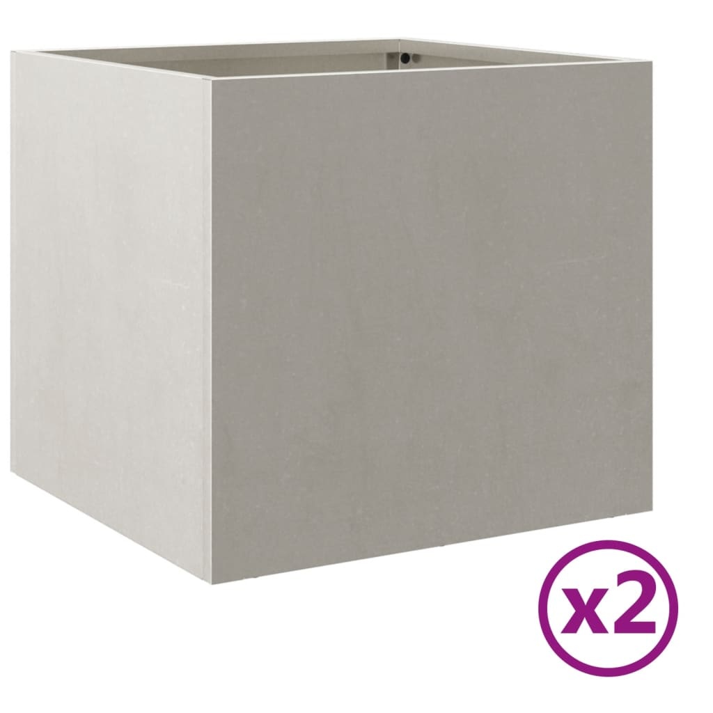 VidaXL Plantenbakken 2 st 32x30x29 cm roestvrij staal zilverkleurig