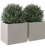 VidaXL Plantenbakken 2 st 32x30x29 cm roestvrij staal zilverkleurig