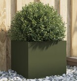 VidaXL Plantenbak 32x30x29 cm koudgewalst staal olijfgroen