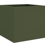 VidaXL Plantenbak 32x30x29 cm koudgewalst staal olijfgroen