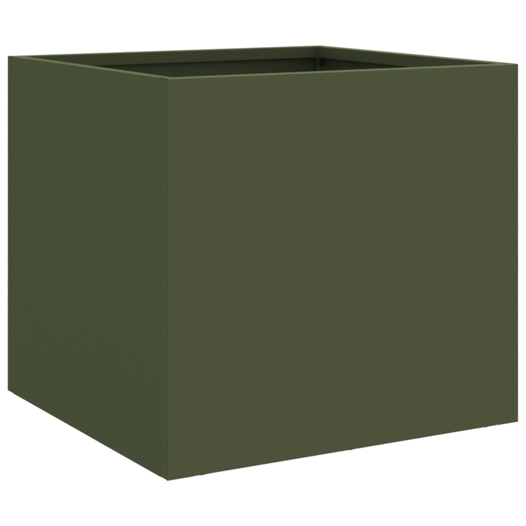 VidaXL Plantenbak 32x30x29 cm koudgewalst staal olijfgroen