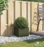 VidaXL Plantenbak 32x30x29 cm koudgewalst staal olijfgroen