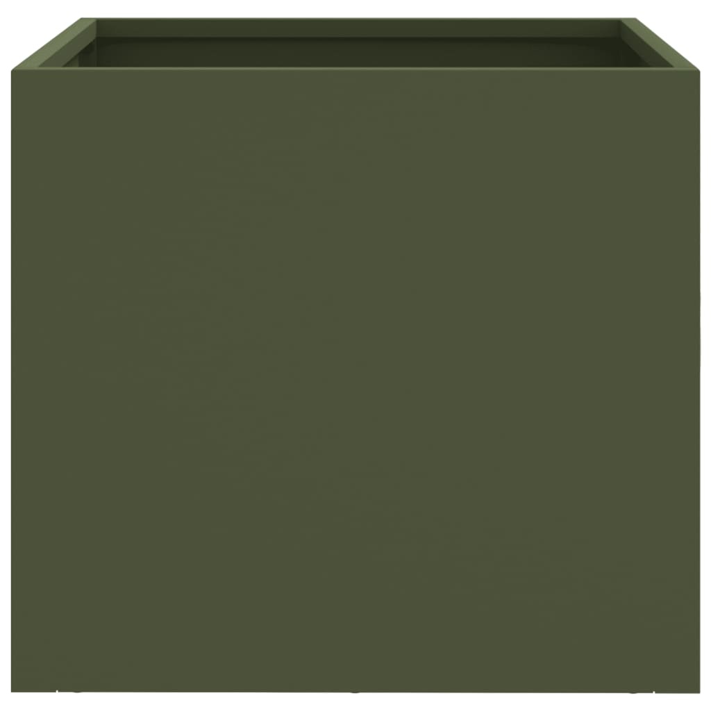 VidaXL Plantenbak 32x30x29 cm koudgewalst staal olijfgroen