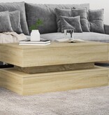 VidaXL Salontafel met LED-verlichting 90x50x40 cm sonoma eikenkleurig