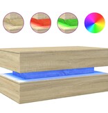 VidaXL Salontafel met LED-verlichting 90x50x40 cm sonoma eikenkleurig
