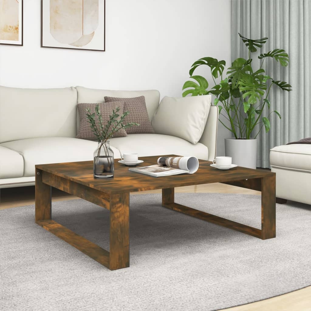 VidaXL Salontafel 100x100x35 cm bewerkt hout gerookt eikenkleurig