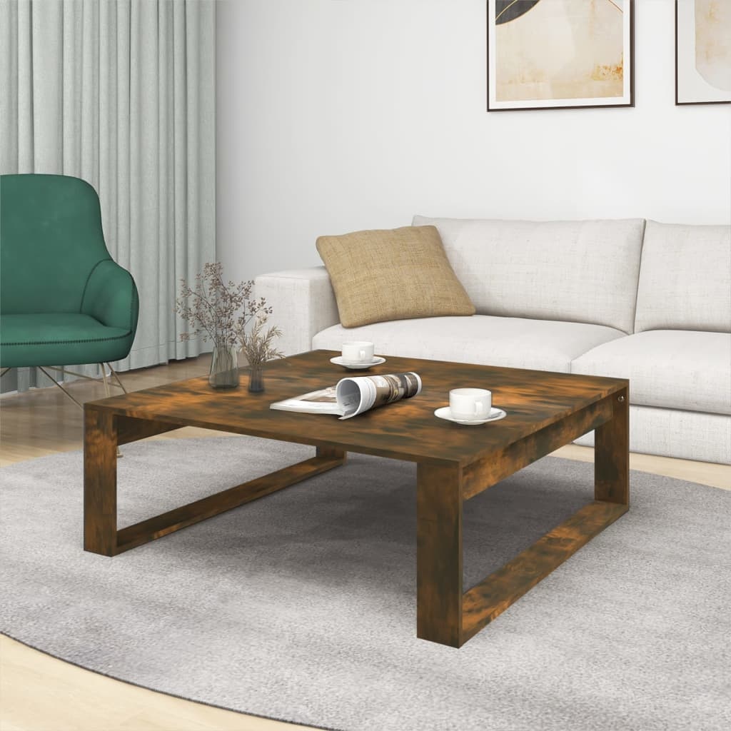 VidaXL Salontafel 100x100x35 cm bewerkt hout gerookt eikenkleurig