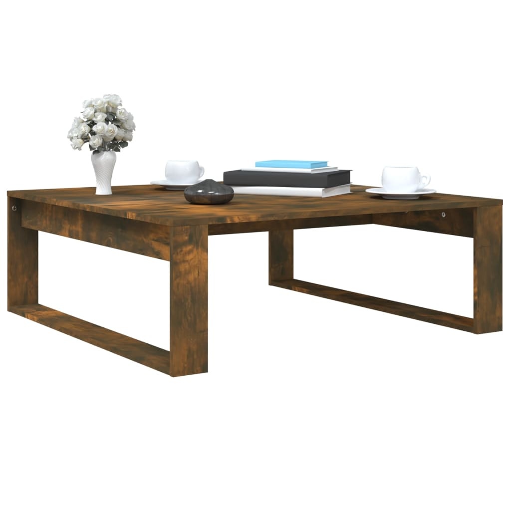 VidaXL Salontafel 100x100x35 cm bewerkt hout gerookt eikenkleurig
