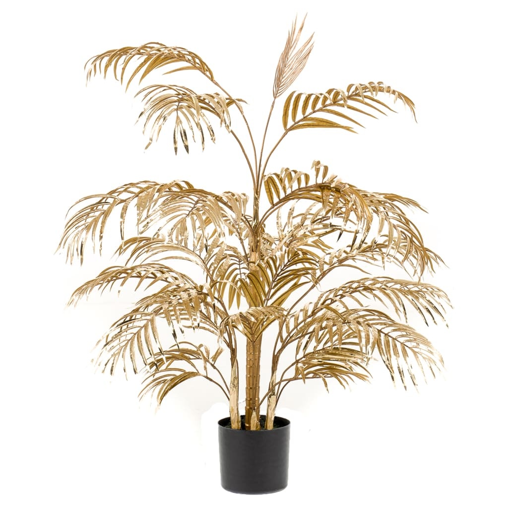 vidaXL Kunstplant Areca palmboom 105 cm goudkleurig