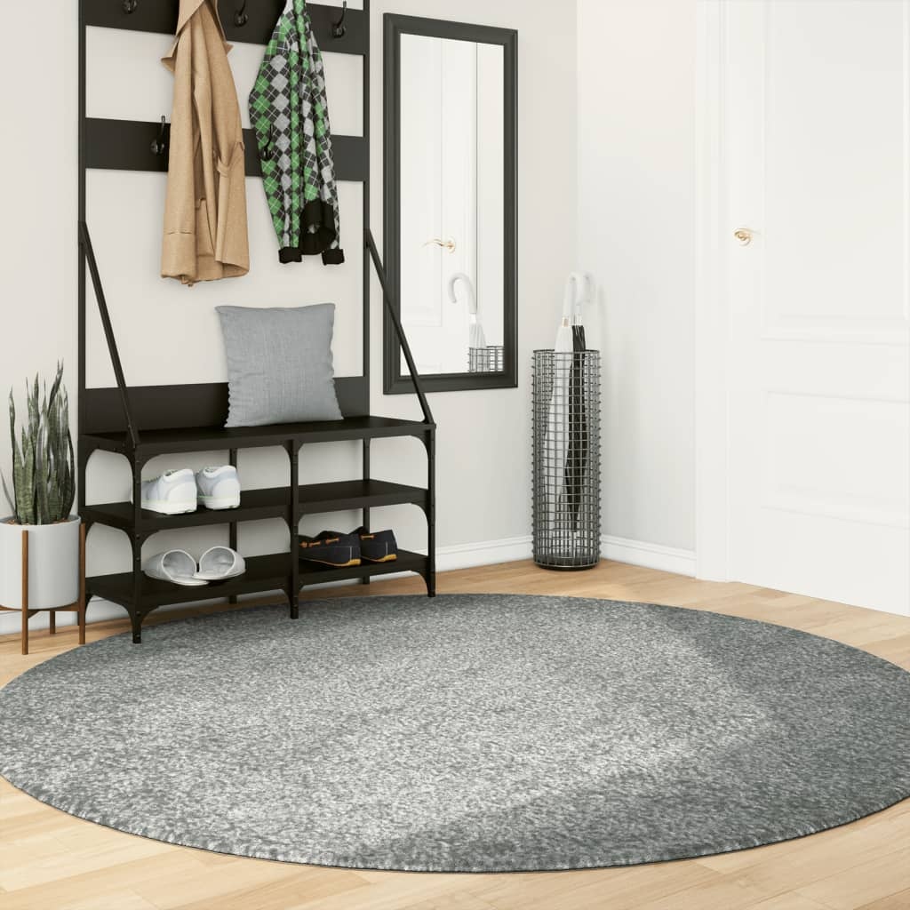 vidaXL Vloerkleed shaggy hoogpolig modern Ø 200 cm groen