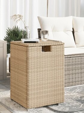 vidaXL Afdekkast voor propaangasfles 40x40x60 cm Poly Rattan beige