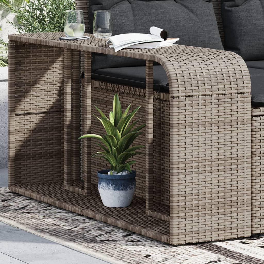 vidaXL Opbergschappen 2 st poly rattan grijs