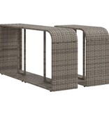 vidaXL Opbergschappen 2 st poly rattan grijs