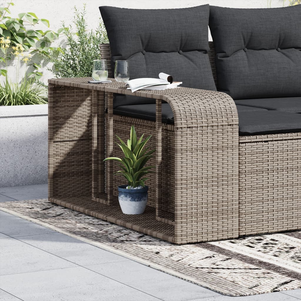 vidaXL Opbergschappen 2 st poly rattan grijs